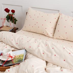 КПБ "Чистый хлопок", наволочки 50х70, поплин, 100% хлопок, "Сердечки ВБ"