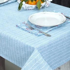 Скатерть декоративная "NewYear" 145х180, рогожка, 100 % хлопок, "Ёлочка голубая"