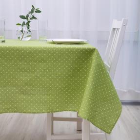 Скатерть декоративная "Радушная хозяйка (Традиция)", рогожка, 100 % хлопок, "Горошек олива"