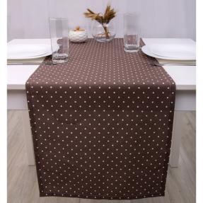 Дорожка декоративная "Радушная хозяйка (Традиция)" 40х145, рогожка, 100% хлопок, "Горошек мокко"