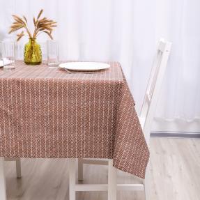 Скатерть декоративная "Радушная хозяйка (Традиция)", рогожка, 100 % хлопок, "Ёлочка коричневый"