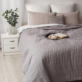 Покрывало стеганое 215х240 "Традиция", поплин, 100% хлопок, "Графит ВБ"