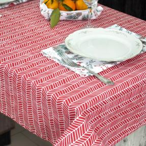 Скатерть декоративная "NewYear", рогожка, 100 % хлопок, "Ёлочка красная"