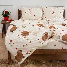 КПБ "Чистый хлопок", наволочки 50х70, поплин, 100% хлопок, "Капибара ВБ"