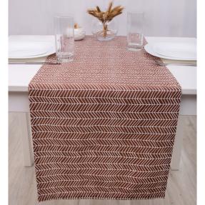 Дорожка декоративная "Радушная хозяйка (Традиция)" 40х145, рогожка, 100% хлопок, "Елочка коричневый"