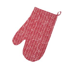 Прихватка "Рукавичка" 30х17 "New Year", рогожка, 100 % хлопок, "Елочка красная"