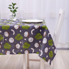 Скатерть декоративная "Радушная хозяйка" 145х145, рогожка, 100 % хлопок, "Кокосы серый"