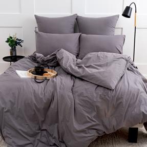 Простыня на резинке "Цвет эмоций" 160х200х20, поплин, 100% хлопок, пл. 110 гр./кв. м., "Графит ВБ"