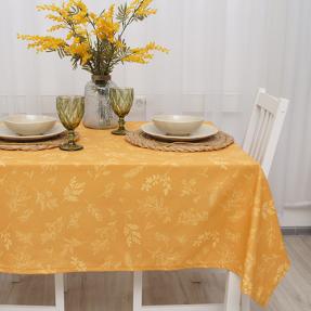 Скатерть декоративная "Радушная хозяйка (Традиция)", рогожка, 100 % хлопок, "Ботаника (охра)"