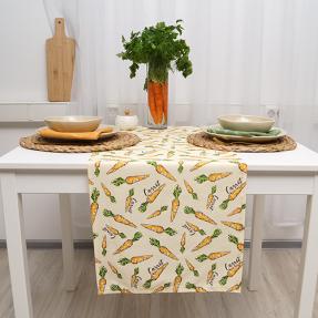 Дорожка декоративная "Радушная хозяйка (Традиция)" 40х145, рогожка, 100% хлопок, "Морковки"