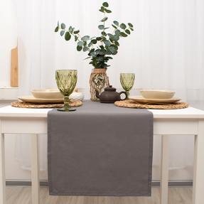 Дорожка декоративная "Цвет эмоций" 40х145, саржа, 100% хлопок, "Графит"