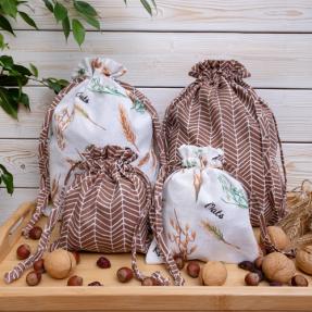 Набор мешочков для хранения "Радушная хозяйка (Традиция)"(25х35 - 2 шт., 15х20 - 2 шт.) , рогожка, 100 % хлопок, "Колоски"