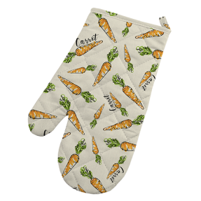 Прихватка "Рукавичка" 30х17 "Радушная хозяйка", стёганая, бязь,"Морковки"