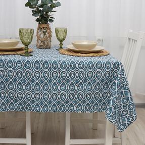 Скатерть декоративная "Радушная хозяйка (Традиция)", рогожка, 100 % хлопок, "Орнамент белый"