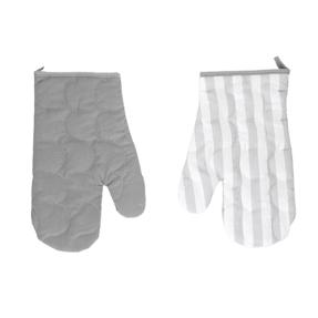 Прихватка стеганая "Рукавичка" 30*17, поплин, 100 % хлопок, "Грей с серой полосой"